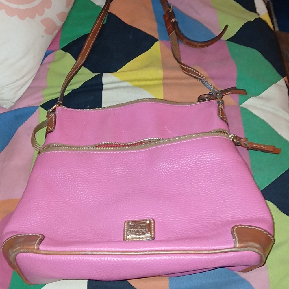 Dooney & Bourke Pink and Brown Shoulder Bag - Picture 3 of 4